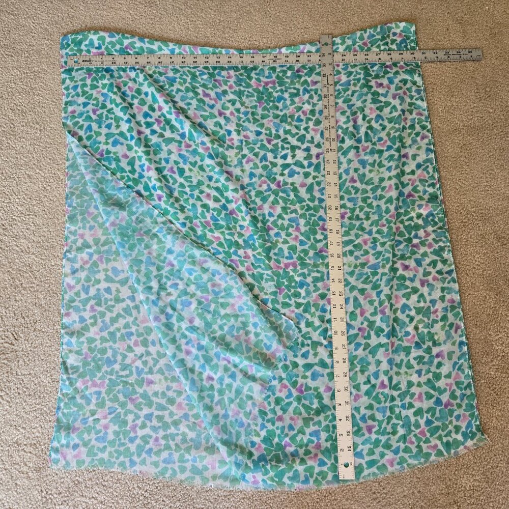 NWOT Heart Scarf Lightweight Green, Turquoise, and Lavender - Picture 4 of 4